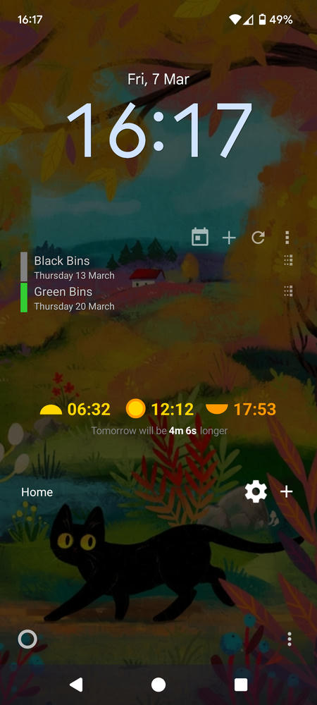 screenshot of my phone homepage