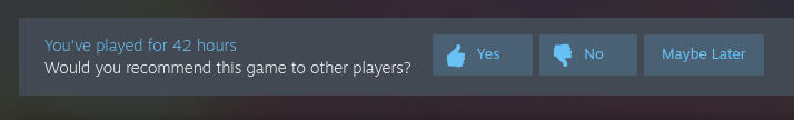 Would you recommend this game to other players? Yes, No, Maybe Later